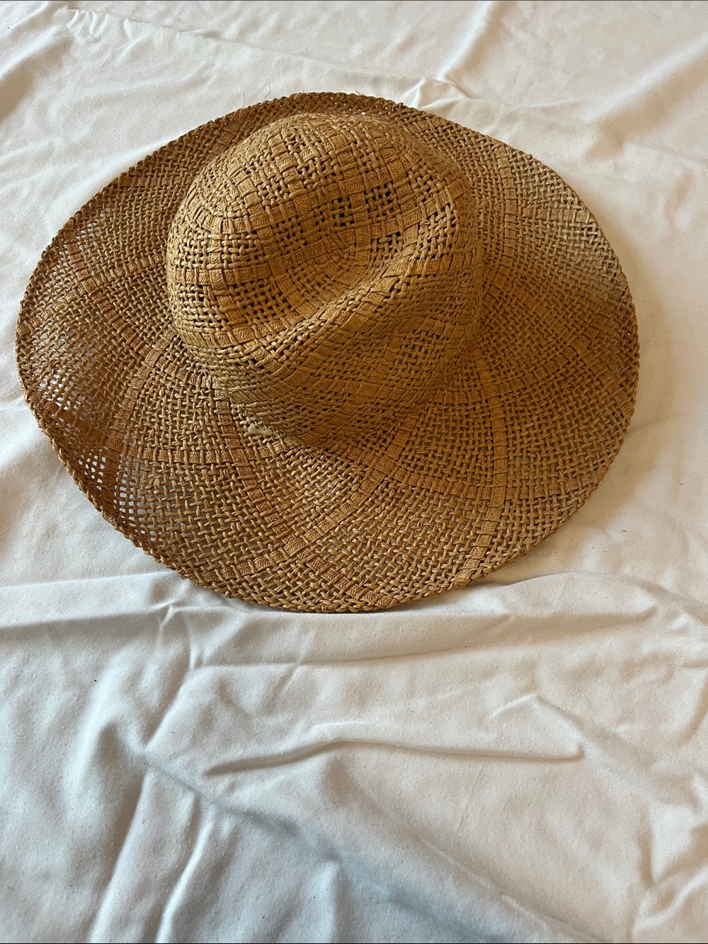 Wide Brim Straw Sun Hat in Natural Brown